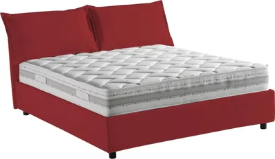 Produktbild von Doppelbett Dmelott, Containerbett mit Stoffbespannung, 100%  Italy, Frontöffnung, inklusive Matratze 140x190 cm, Rot