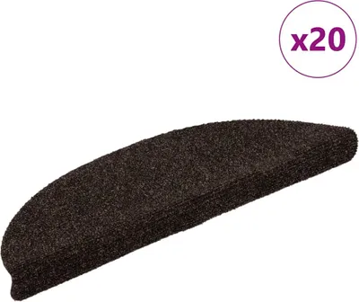 Obrázok produktu pre Schodové rohože, samolepiace, 20 ks, 56x17x3 cm, hnedé, polkruhové