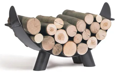 Produktbild von Kaminholzregal Colorado Stahl schwarz 70 cm Brennholzregal für Außenbereich