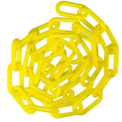 Plastik-Kettenbarriere 2 m x 8 mm Gelb für Parkplatz & Garten