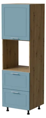 Produktbild von Backofenumbauschrank BARI 60x207cm lackiert Ausführung wählbar BA-D14/RU/2 - 356,RAL 5024 pastellblau matt,Eiche Artisan