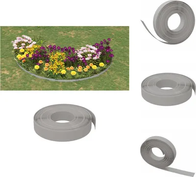 Produktbild von vidaXL Rasenkante Grau 10 m 10 cm Polyethylen -  Beeteinfassungen