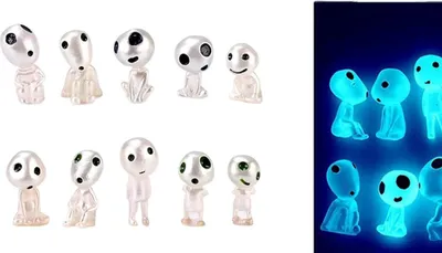 Produktbild von Fairy Garden Zubehör Baumgeist,Glow in the Dark Geister 10 Stück Waldgeister für Feengarten,Balkon,Halloween,Miniaturlandschaften,Pflanzendekoration