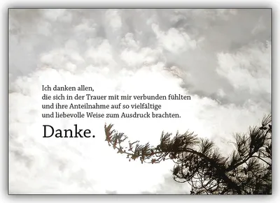 Produktbild von Feine Trauer Dankeskarte mit Himmel: Ich danke allen, die sich in der Trauer…