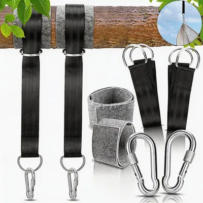 Produktbild von Schaukel Befestigung für Outdoor Baumschaukel 150cm x 5cm mit Karabinern D Ringen und Aufbewahrungstasche für Hängematte