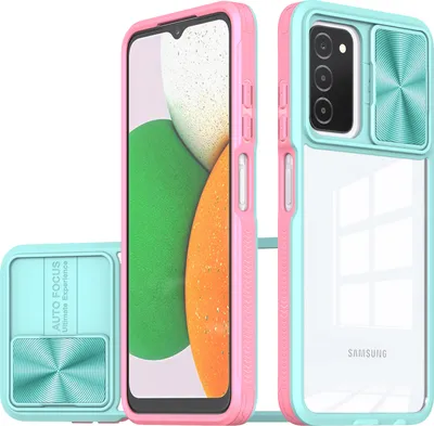 Image de Galaxy A53 5G Case, étui hybride transparent en TPU avec cache caméra coulissant Samsung Galaxy A53 5G Light Blue