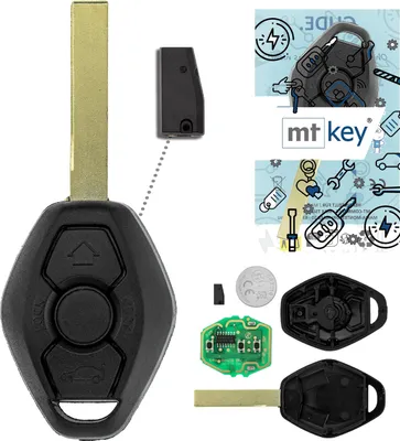 Produktbild von MT-KEY Funk Schlüssel HU92R 434MHZ Fernbedienung ID48 kompatibel mit BMW 3er E46 Z3 E46/7 5er E39 7er E38 X3 E83 X5 E53 Z4 E85 E86 Z8 Autoschlüssel
