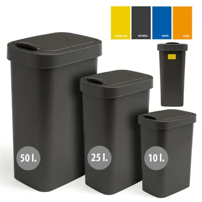 Produktbild von Mülleimer 3er Set, 50 L, 25 L, 10 L, 3 Abfalleimer mit Deckel