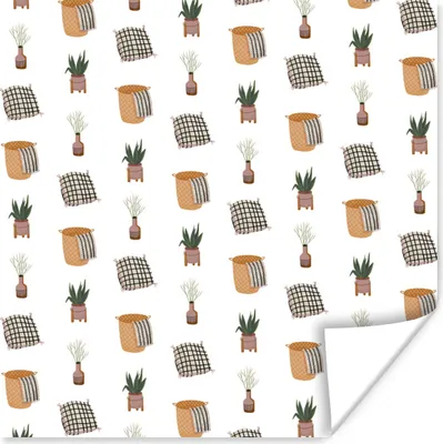 Produktbild von MuchoWow® Poster Wohnzimmer - Muster - Objekte 75x75 cm - Wand Dekoration