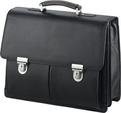 Produktbild von Aktentasche-Arbeitstasche-Umhängetasche Leder-Tasche-Schwarz 40 x32x14cm–Bowatex
