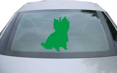 Produktbild von Indigos UG - Aufkleber Heckscheibe & Motorklappe DE7120 - grün - 600x500 mm - Yorkshire Terrier Hunderasse - Auto Scheiben Fenster Heckklappe Tuning Racing JDM - Die cut