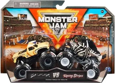 Image de Véhicule Die-Cast Monster Jam, Pack de 2, Échelle 1:64, Modèles Mixtes, 3 ans et plus