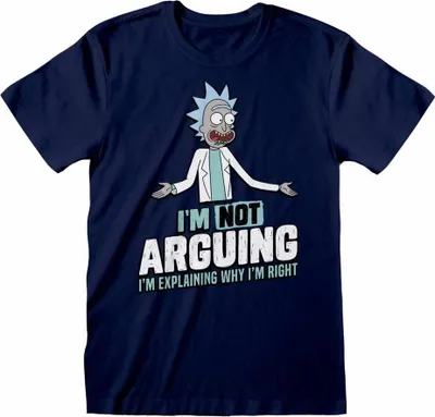 Image de Rick And Morty - "Not Arguing" T-shirt Homme/Femme Unie HE1861 (S) (Bleu)