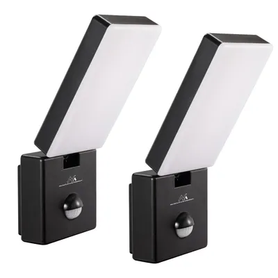 Produktbild von 2x Maclean LED-Leuchte mit Bewegungsmelder PIR-Bewegungsmelder Farbe: Schwarz 10 W IP65 800 lm Lichtfarbe: Neutralweiß (4000 K) MCE516 B