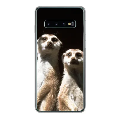 Produktbild von MuchoWow® Handyhülle Schutzhülle Hülle für Samsung Galaxy S10 Schwarz - Erdmännchen - Tiere Silikon Softcase Handy Hülle - Handytasche