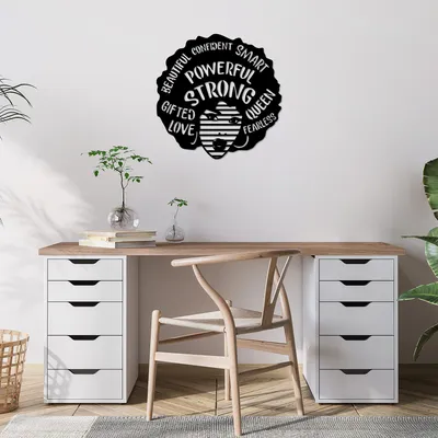 Image de Wallity, Puissant
Strong - 470, Accessoire mural décoratif en métal, 100 % METAL, noir, 70 x 70 cm