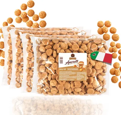 Produktbild von Gadeschi Amaretti (4x 1kg) | italienisches Gebäck aus Aprikosenkernen Kaffeegebäck groß | 4kg Kekse Amaretti