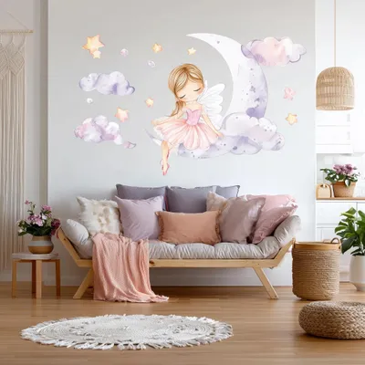 Obrázek produktu pro Decords, nástěnní dekorace – víla baletka na měsíci, 220 cm