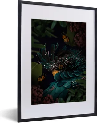Produktbild von MuchoWow® MuchoWow® Gerahmtes Poster Kakadu - Vogel - Dschungel 30x40 cm - Poster mit zchwarzem Bilderrahmen - Wandposter Schlafzimmer
