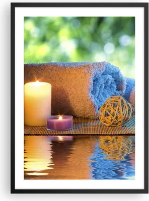 Produktbild von Gerahmtes Poster - Schwarzer Rahmen - Natur Entspannung Spa Kerzen - 50x70 cm - Wand Bild - Wanddeko - Wandbilder - Wandposter - Bilderrahmen - Bilder - Kunstdruck - Wandbild - P2BPA50x70-2554