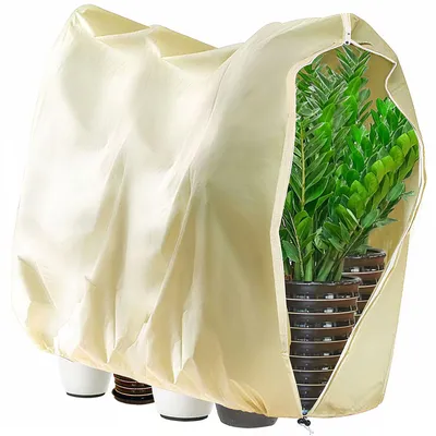 Produktbild von Winterschutz für Pflanzen, 200 x 240 cm, Winterschutz für Pflanzen, Pflanzenschutzhülle mit Reißverschluss und Kordelzug, atmungsaktiv und reißfest zum Schutz der Pflanzen vor Frost.