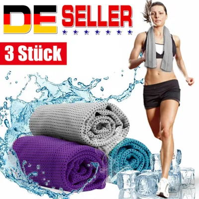 Produktbild von 3X Kühlendes Sporthandtuch Fitness Abkühlung Handtuch Kühlhandtuch Kühltuch Cooling Towel Sport Fitness Sporthandtücher