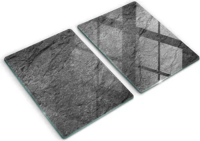 Produktbild von Glasschneideplatte - Herdabdeckplatte - 2x40x52 cm -Schneidebrett - Spritzschutz - Steinstruktur