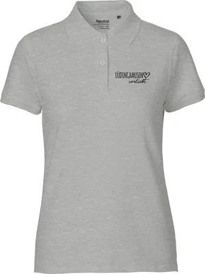 Produktbild von Huuraa Damen Polo Shirt Lüdinghausen verliebt XXL Sport Grey Bio Baumwolle Fairtrade Poloshirt Geschenkidee