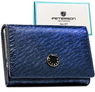 Obrázek produktu pro Peterson Dámská peněženka RFID kožená modrá 13x9 cm