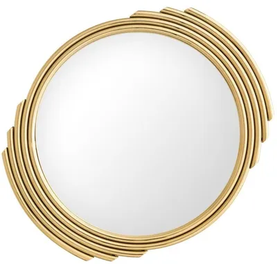 Produktbild von Casa Padrino Designer Edelstahl Spiegel Gold Ø 100 cm - Luxus Wohnzimmer Wandspiegel