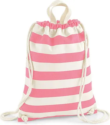Produktbild von Westford Mill W686 | Gymnastik Beutel Nautical Gymsac - Farbe: Natural/Pink - Größe: 37 x 46 cm