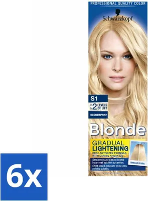 Imagen del producto de Schwarzkopf - Spray para rubios - Blonde Super S1 - Paquete económico - 6 unidades
