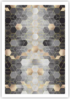 Produktbild von Poster - Poster ohne Rahmen - Geometrisch Abstraktion Sechsecke - 70x100 cm - Wand Bild - Wanddeko - Wandbilder - Kunstposter - Wandposter - Bilder - Kunstdruck - Wanddekoration - P2XPA70x100-4776