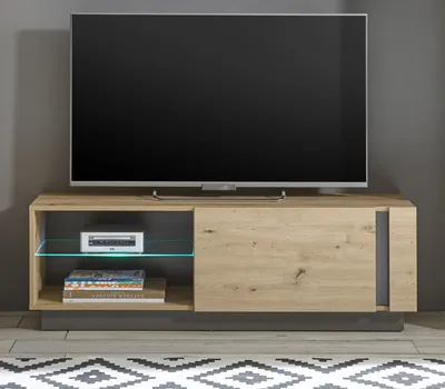 Produktbild von TV Lowboard Louna Eiche grau TV-Unterschrank 138 x 46 cm