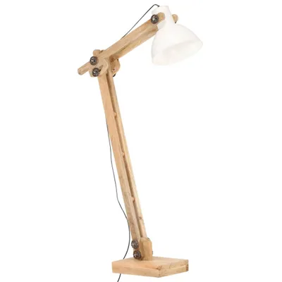 Image de vidaXL Lampadaire Blanc Mango Bois massif E27