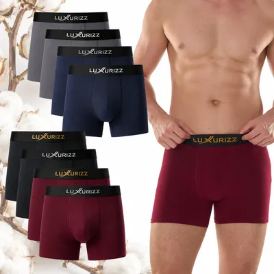 Produktbild von Luxurizz Boxershorts Herren 8er Pack aus Baumwolle, Dark Mix, Größe 3XL