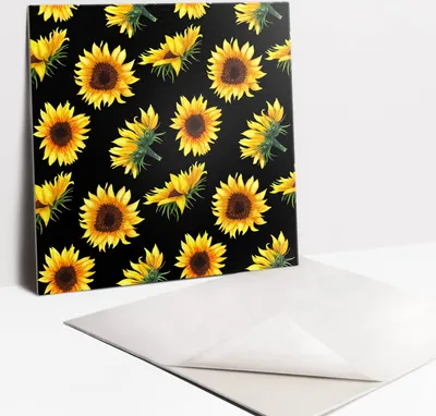 Produktbild von Fliesenaufkleber Set für Bad und Küche - 9 Fliesen Selbstklebend PVC - 30 x 30 - Sonnenblumen