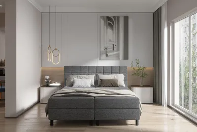 Produktbild von Hotelbett 160x200 BRUMA 1 - hellgrau