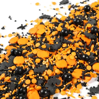 Produktbild von Streuselheld Halloween Party 120g Streusel Sprinkles Streudekor Topping Zuckerstreusel Gebäck Kuchen Torten