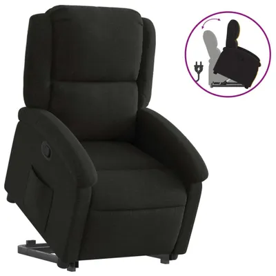 Produktbild von Relaxsessel mit Aufstehhilfe Schwarz Stoff