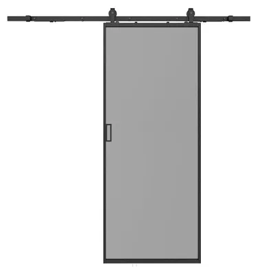 Produktbild von Schiebetür mit Laufschienensystem - Aluminium & rauchfarbenes Sicherheitsglas - 205 cm x 63 cm - LINCI II