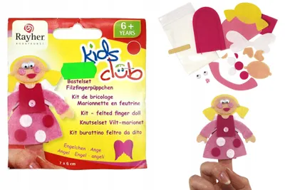 Produktbild von Rayher Kreativ-Set Fingerpuppe Engel Bastelset für Kinder, 6+