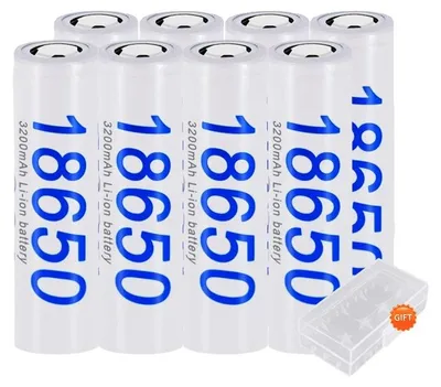 Immagine prodotto di Batterie ricaricabili 18650, capacità 3000mAh, compatibili con dispositivi elettronici, confezione da 8 pezzi