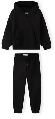 Minoti Jogginganzug Schwarz für Jungen, Vorderansicht