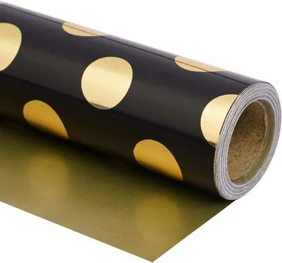 Produktbild von Geschenkpapier Schwarz-Gold - Mini Roll - 43,2 cm x 10 m