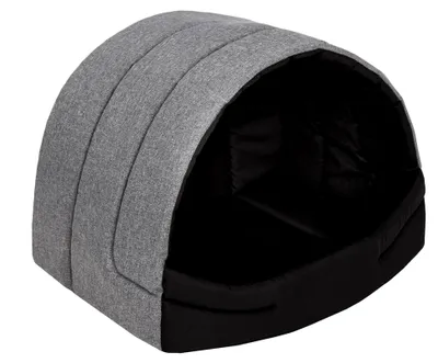 Produktbild von Hundehütte Hundehöhle Hundebett Hundehaus Katzenhöhle Schlafplatz L - 55x43 cm Grau
