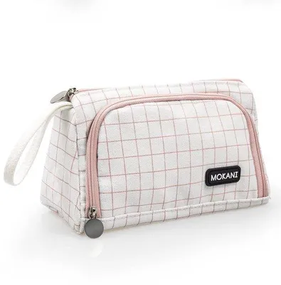 Produktbild von Leder Etui, Grote Capaciteit, Linnen, Studenten, Mädchen, Frauen, Rosa