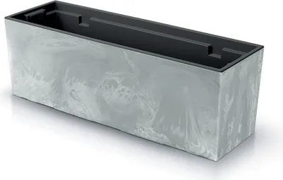 Produktbild von Balkonkasten Beton Design Blumenkasten Blumentopf Pfalnzkübel Kunststoff Beton Grau 58 x 18 x 19,5 cm