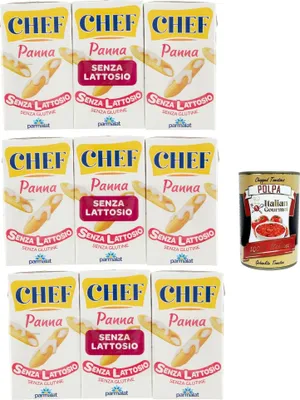 Produktbild von Parmalat Chef Panna Senza Lattosio, Laktosefreie Kochcreme Glutenfrei 3x (3x 125ml) Sauce zum Kochen + italian Gourmet polpa 400g