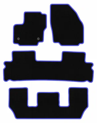 Immagine prodotto di Tappetini in moquette per Ford Galaxy MK2 FL 2012-2015 (7 posti) – set 4 pezzi, nero/blu, su misura – Wielganizator CARLUX